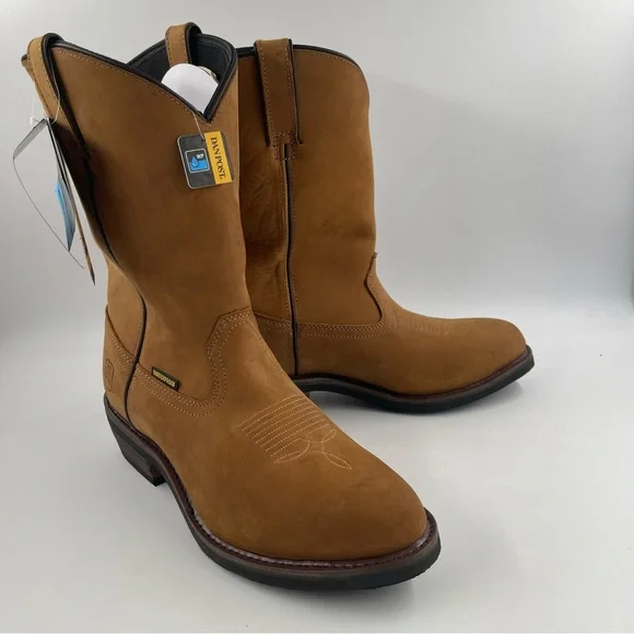 NIB! Dan Post Men’s Albuquerque Waterproof Brown Western Work Boots Soft Toe- 11 - Picture 3 of 15